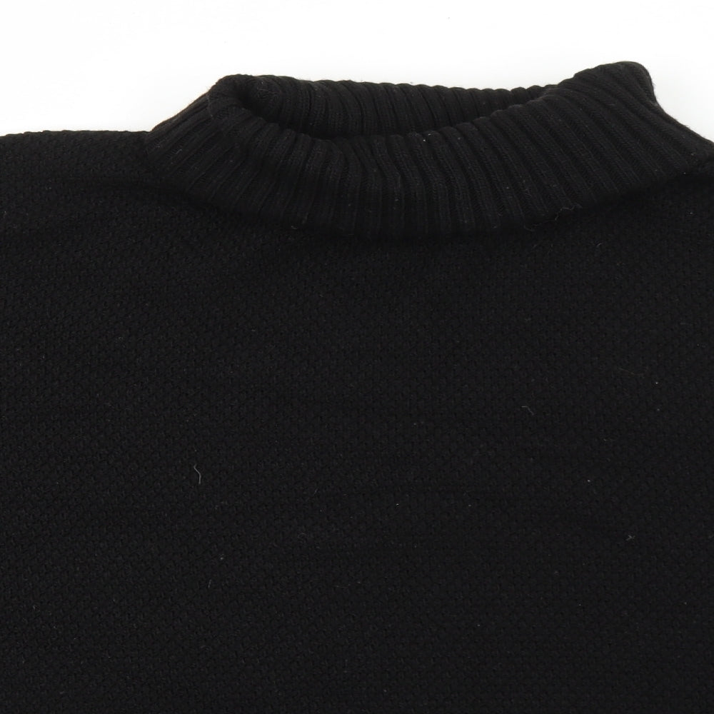 PRETTYLITTLETHING Womens Black Roll Neck Acrylic Pullover Jumper Size S