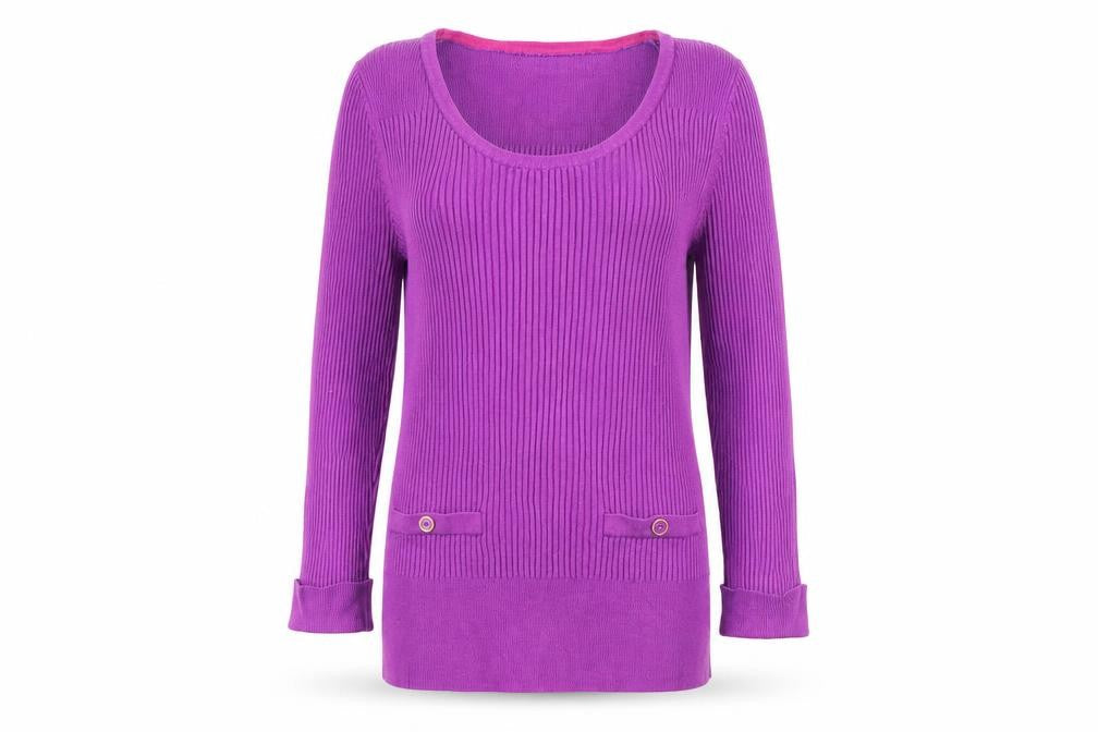 Marks & Spencer Womens Purple Round Neck Viscose Pullover Jumper Size 8
