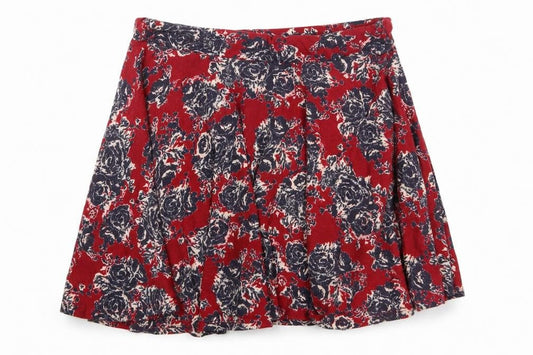 Pins & Needles Womens Red Geometric Cotton Flare Skirt Size L