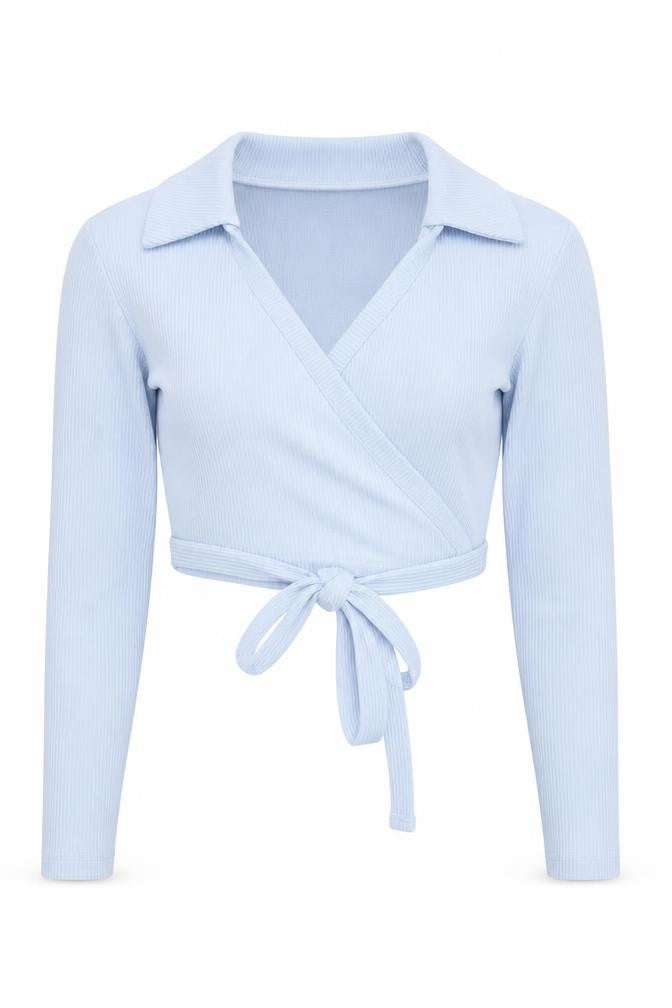 Franklin & Marshall Womens Blue Polyester Cropped T-Shirt Size S V-Neck