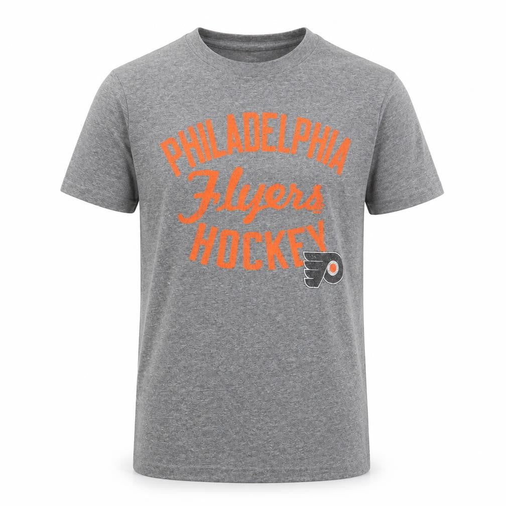 Preworn Boys Grey Cotton Basic T-Shirt Size M Round Neck Pullover - Philadelphia