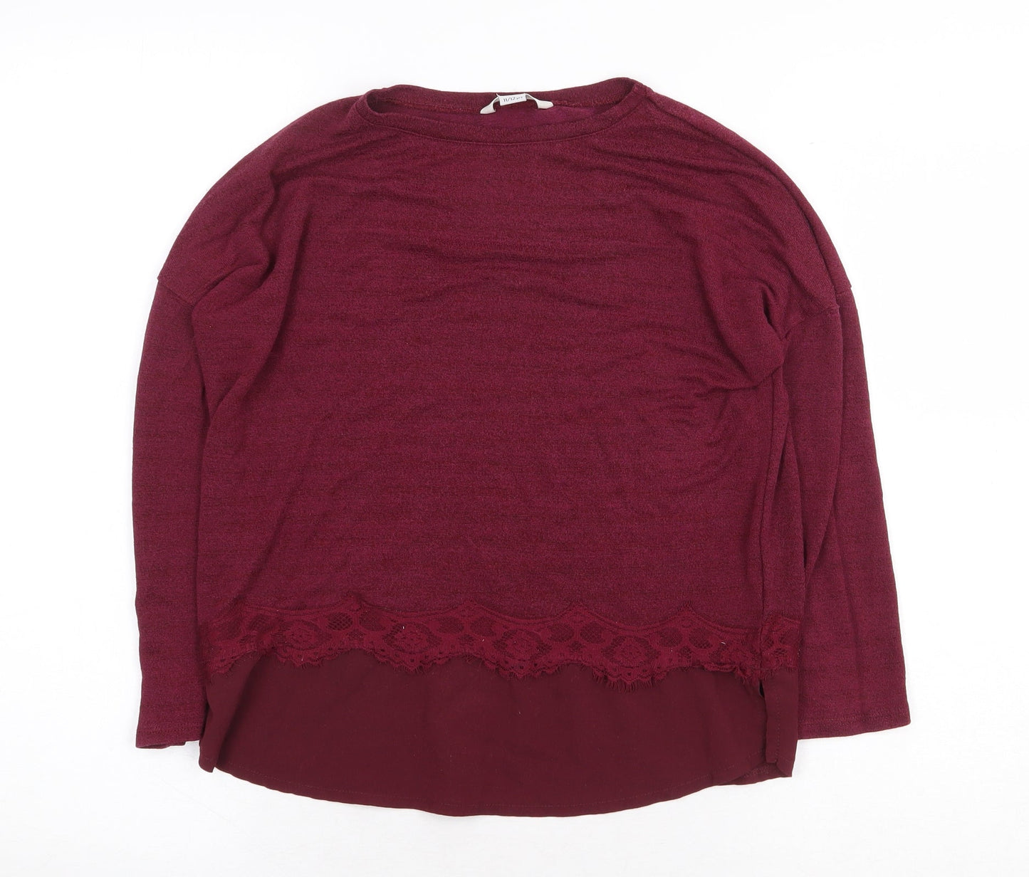 River Island Girls Purple Polyester Basic Blouse Size 11-12 Years Round Neck Pullover