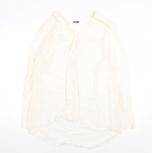 NEXT Womens Beige Polyester Basic Blouse Size 8 V-Neck