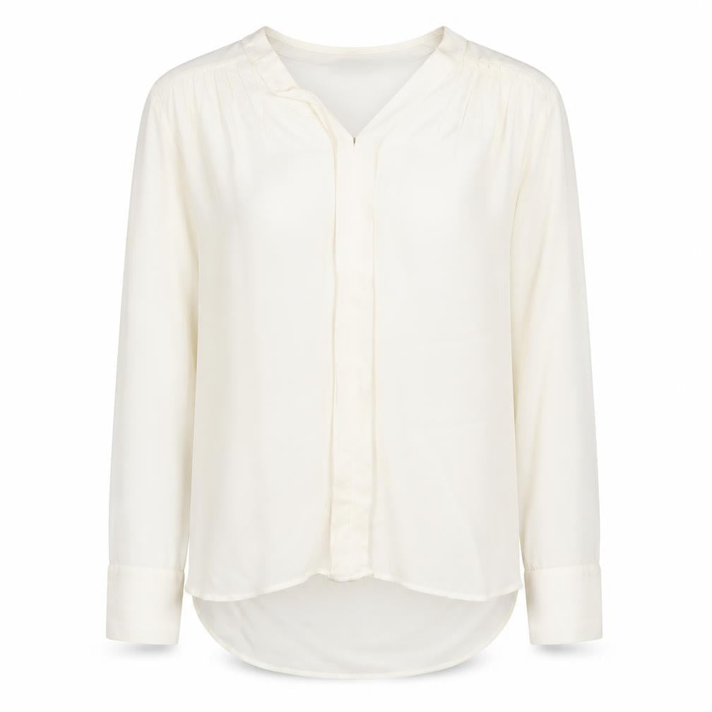 NEXT Womens Beige Polyester Basic Blouse Size 8 V-Neck