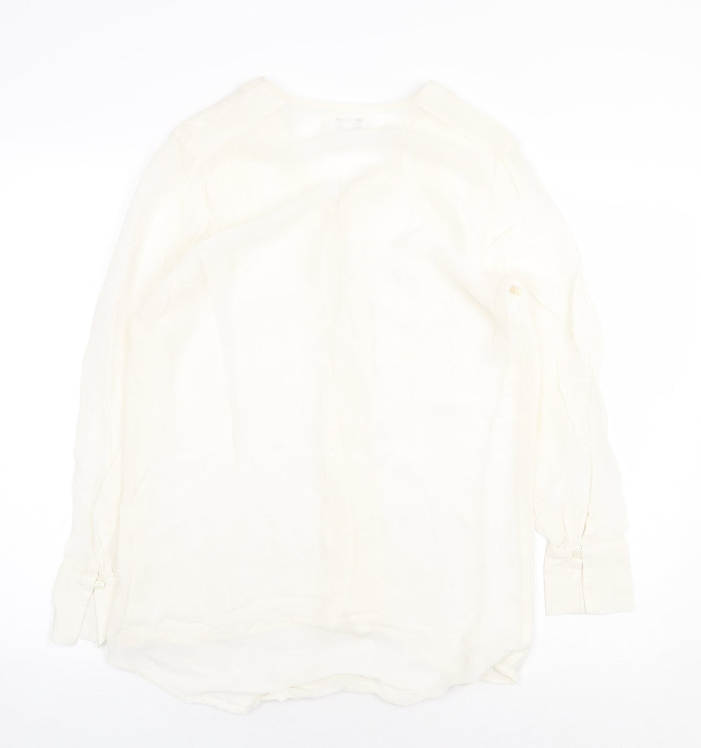 NEXT Womens Beige Polyester Basic Blouse Size 8 V-Neck