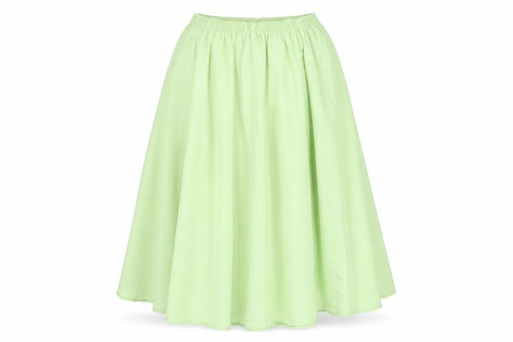 Janique Womens Green Cotton Flare Skirt Size 28 in