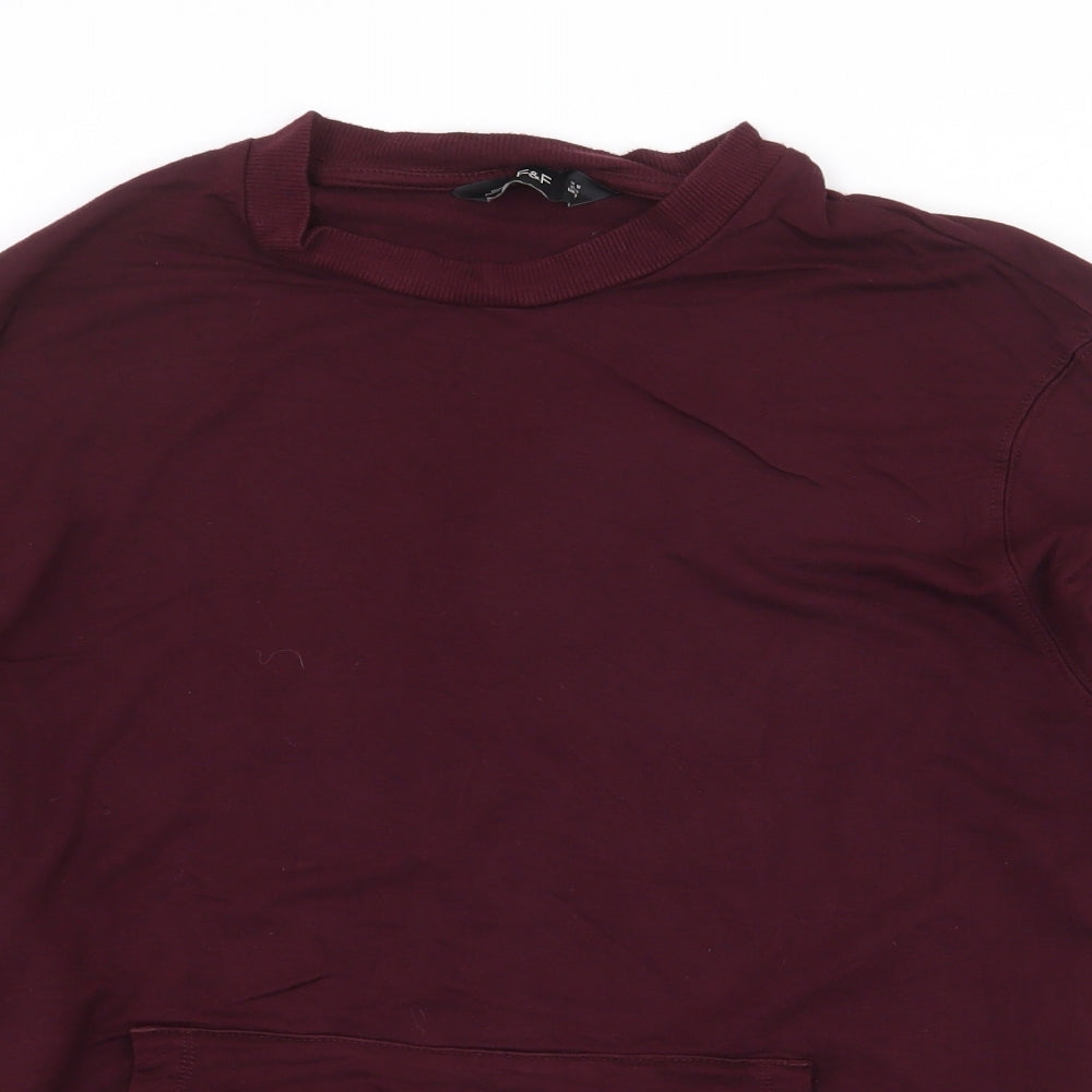 F&F Womens Red Viscose Pullover Sweatshirt Size 18 Pullover