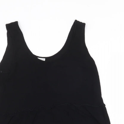 Jaqueline de Yong Womens Black Viscose Basic Tank Size 10 Round Neck