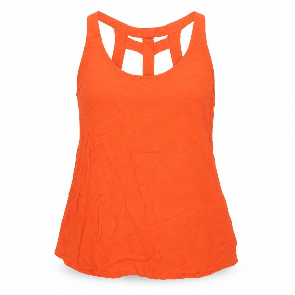 New Look Womens Red Viscose Basic Tank Size 12 Round Neck