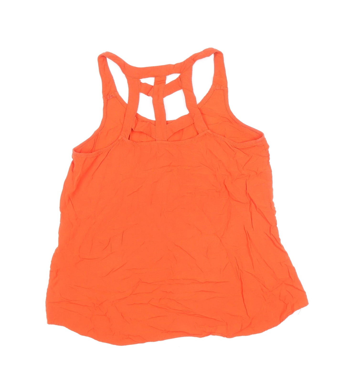New Look Womens Red Viscose Basic Tank Size 12 Round Neck