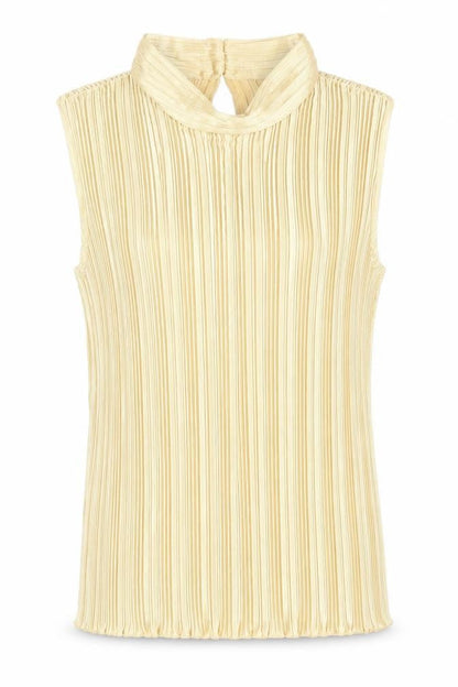 Nicola Womens Gold Polyester Basic Blouse Size M Mock Neck