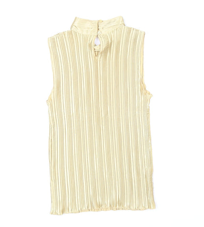 Nicola Womens Gold Polyester Basic Blouse Size M Mock Neck