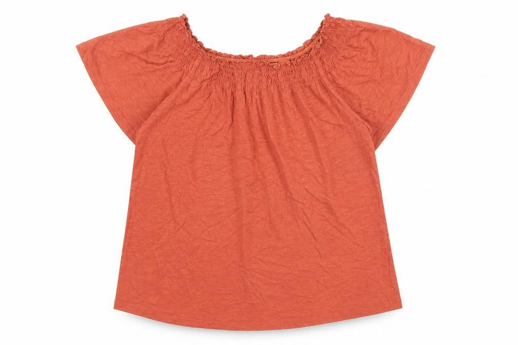 New Look Womens Brown Cotton Basic T-Shirt Size 8 Round Neck