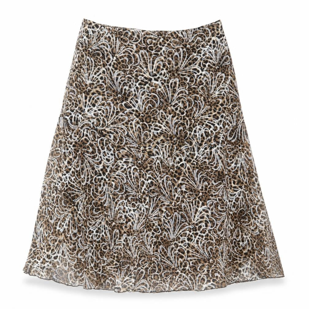 Bassini Womens Brown Geometric Cotton Flare Skirt Size 12