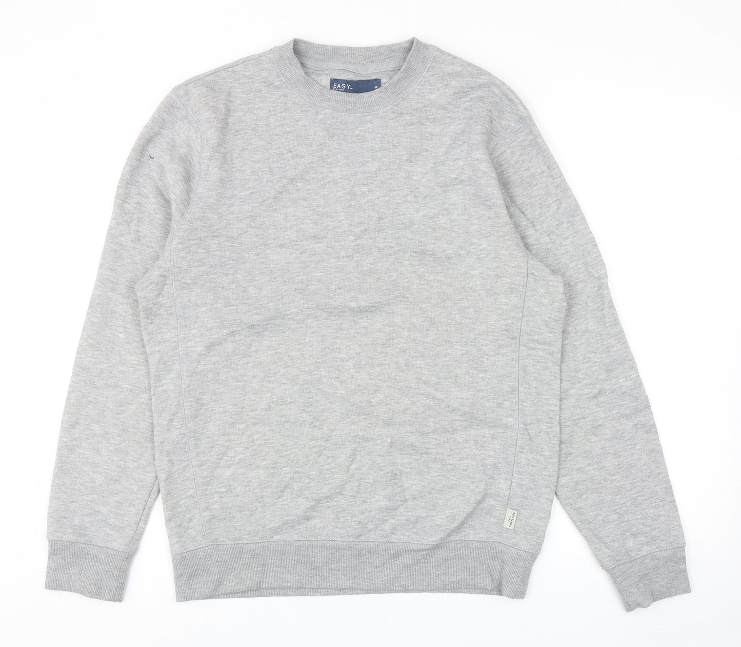 Easy Mens Grey Polyester Pullover Sweatshirt Size M
