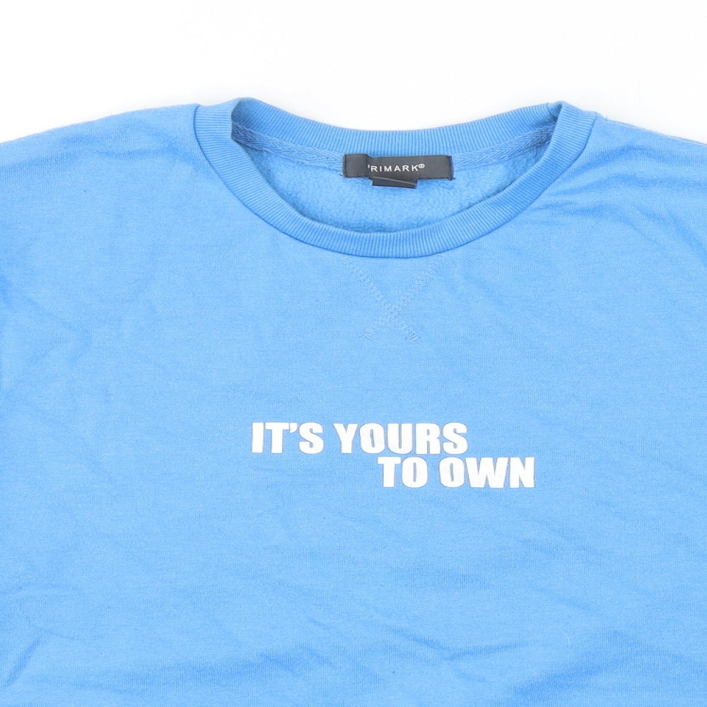 Primark Womens Blue Cotton Pullover Sweatshirt Size M Pullover - Its Yours to Own