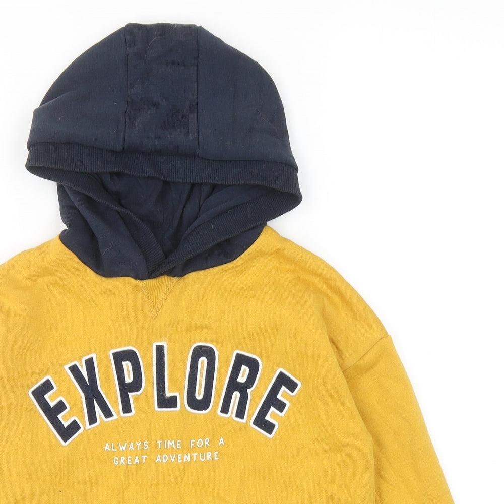 Primark Boys Yellow Polyester Pullover Hoodie Size 7-8 Years Pullover - Explore slogan