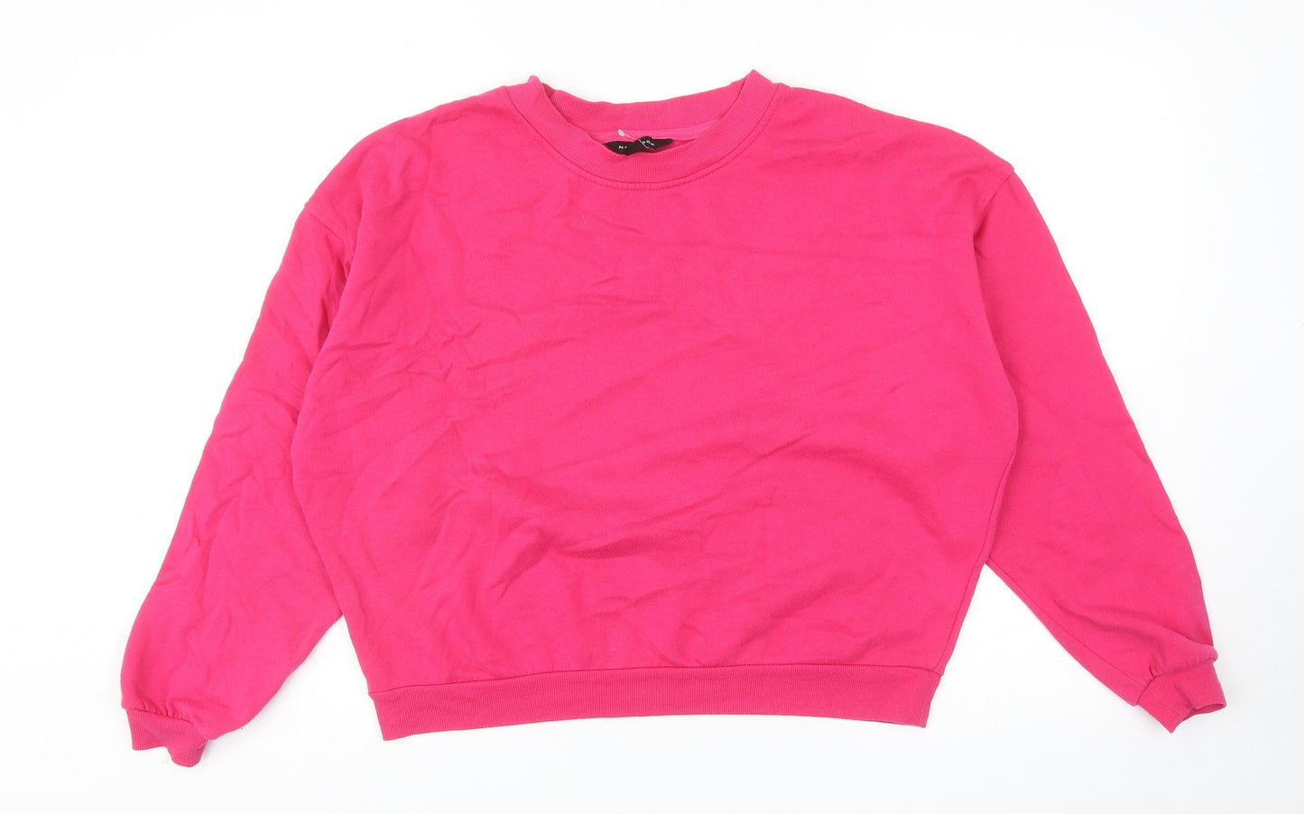 New Look Womens Pink Cotton Pullover Sweatshirt Size 10 Pullover