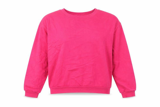 New Look Womens Pink Cotton Pullover Sweatshirt Size 10 Pullover