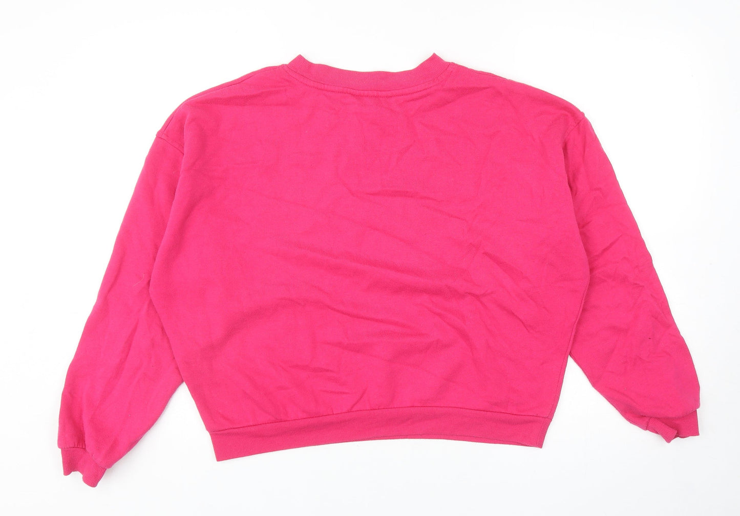New Look Womens Pink Cotton Pullover Sweatshirt Size 10 Pullover