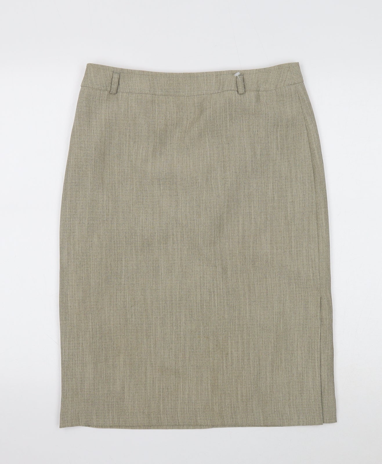Bianca Womens Beige Acetate Straight & Pencil Skirt Size 10 Zip