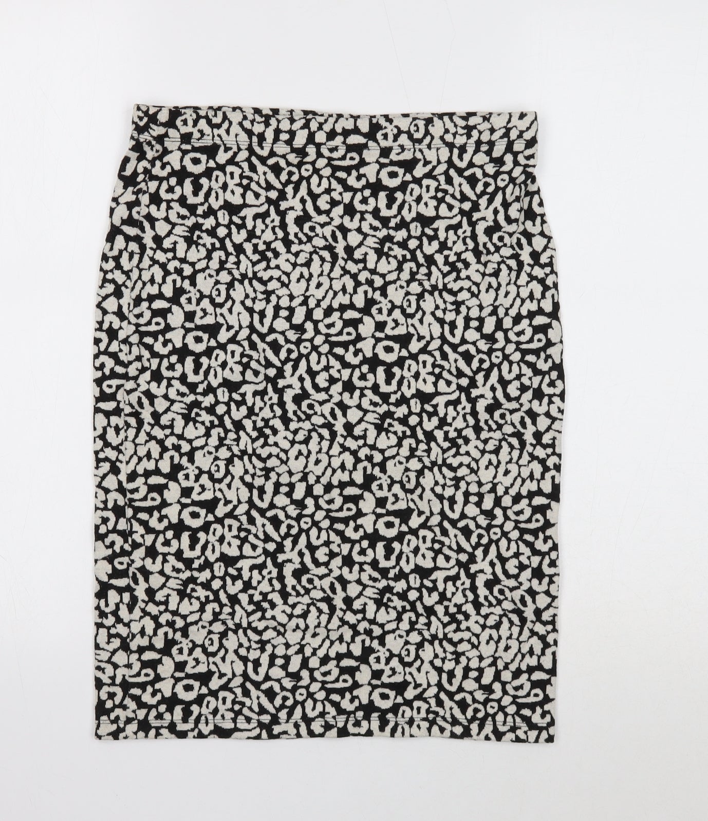 Papaya Womens Black Animal Print Cotton Straight & Pencil Skirt Size 12