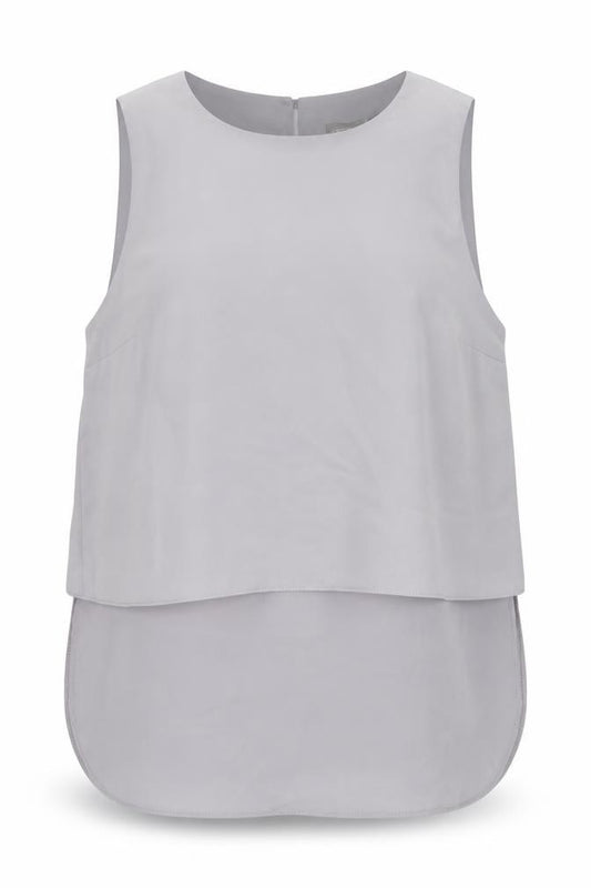 ASOS Womens Grey Polyester Basic Tank Size 14 Boat Neck