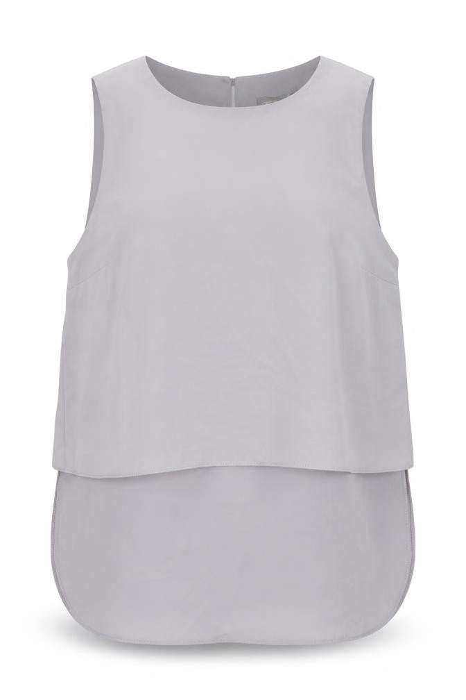 ASOS Womens Grey Polyester Basic Tank Size 14 Boat Neck