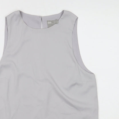 ASOS Womens Grey Polyester Basic Tank Size 14 Boat Neck