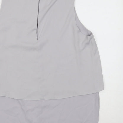 ASOS Womens Grey Polyester Basic Tank Size 14 Boat Neck