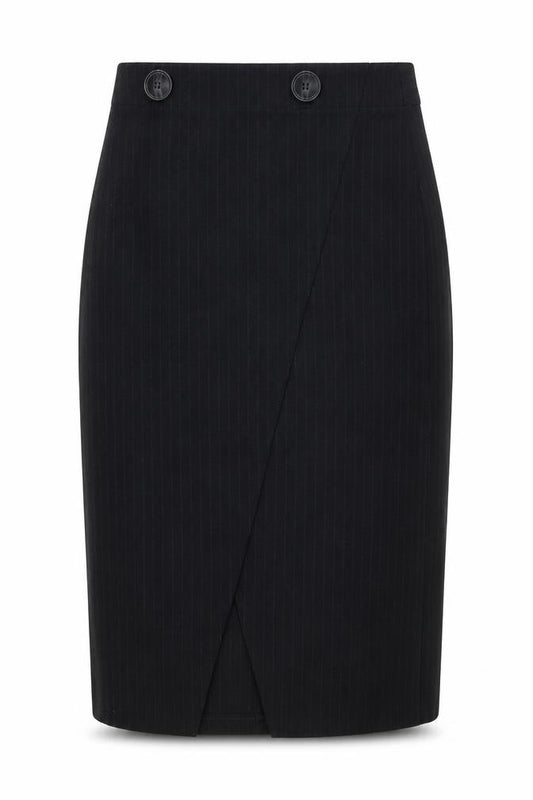 Topshop Womens Blue Geometric Polyester Straight & Pencil Skirt Size 10 Button