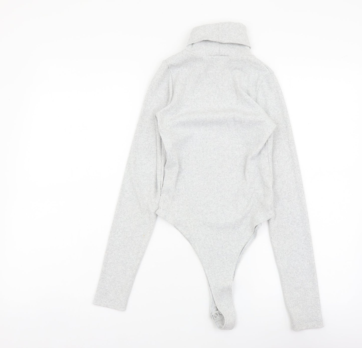 I SAW IT FIRST Womens Grey Cotton Bodysuit One-Piece Size 8 Snap