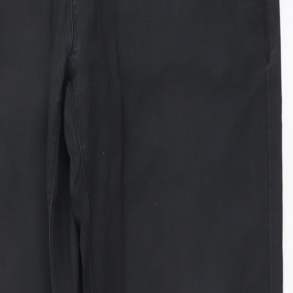 Easy Mens Grey Cotton Trousers Size 32 in L31 in Regular Button