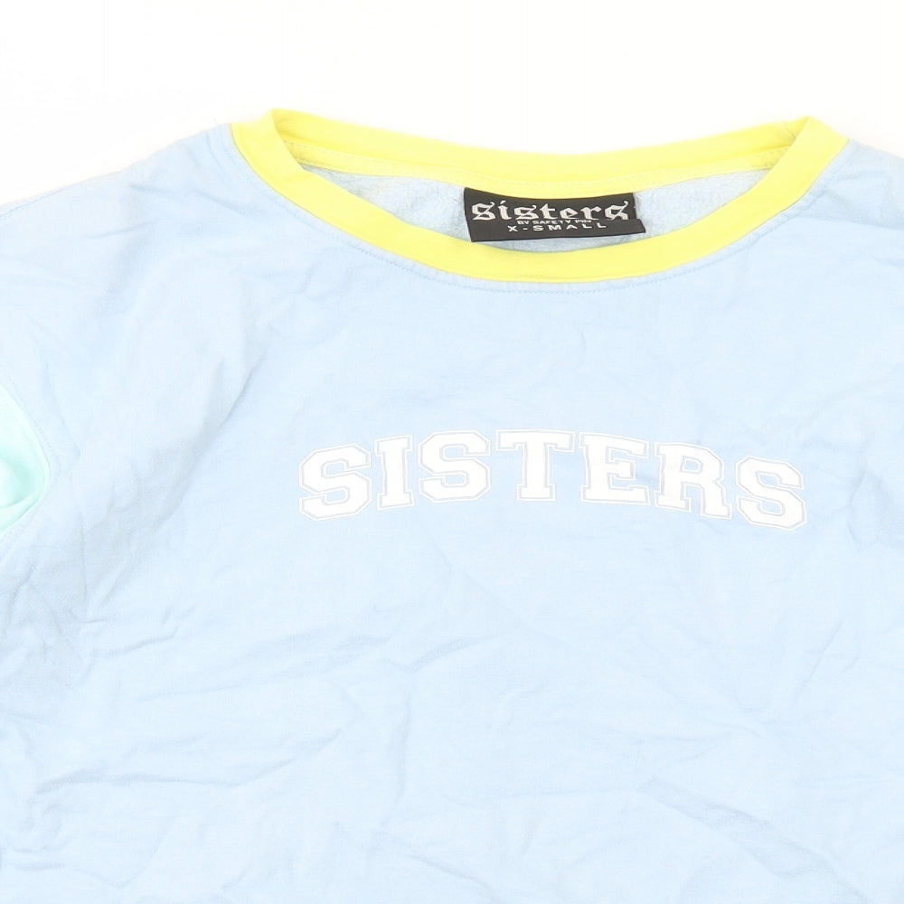 Sisters Apparel Womens Multicoloured Cotton Pullover Sweatshirt Size XS Pullover - Sisters