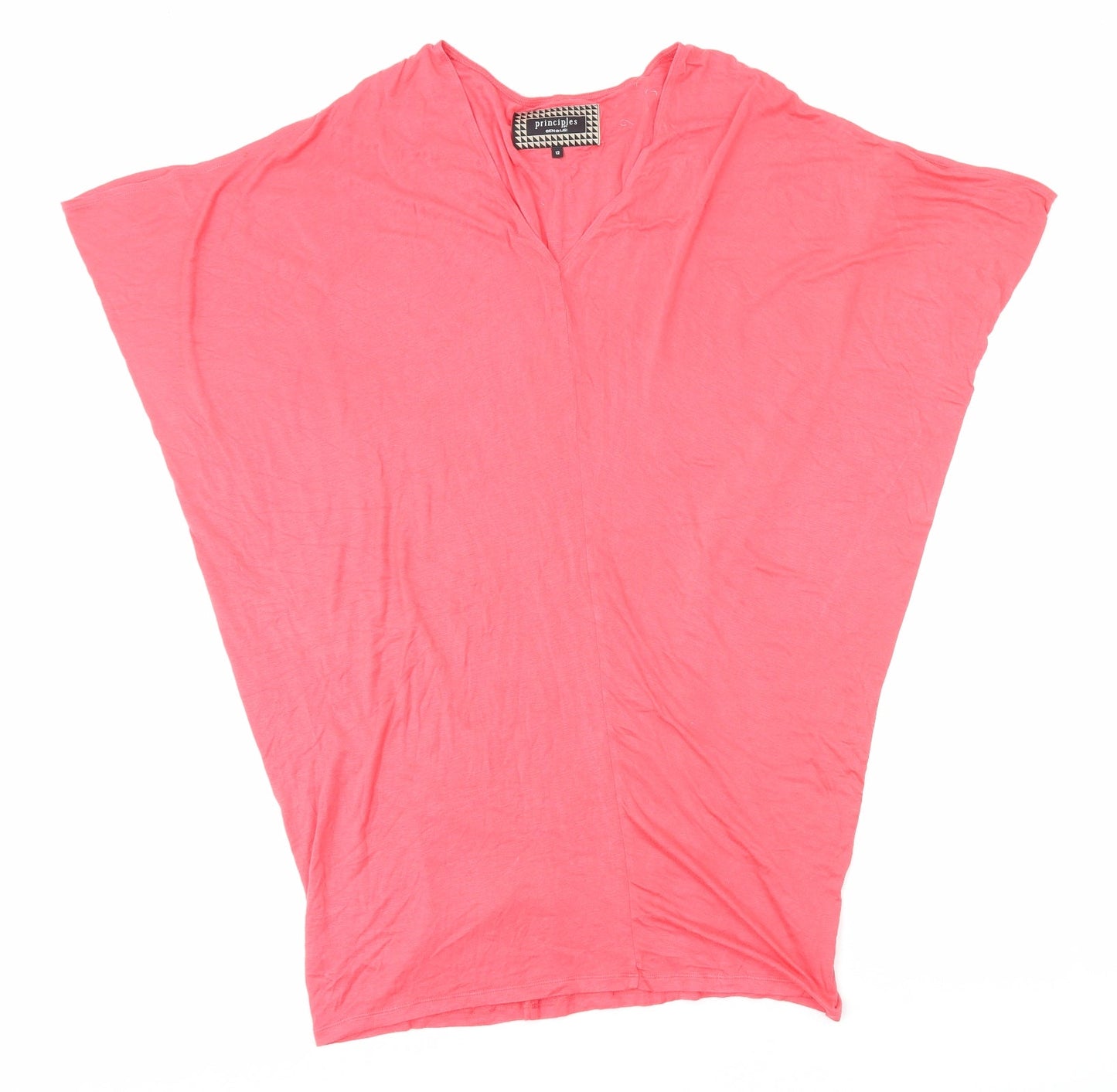 Principles Womens Pink Viscose Basic Blouse Size 12 V-Neck