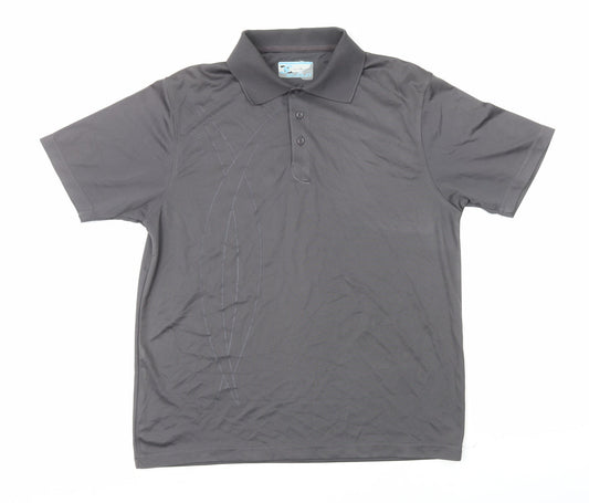 Stuburt Mens Grey Polyester Basic Polo Size M Collared Pullover