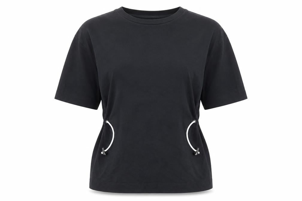 John Lewis Womens Black Cotton Basic T-Shirt Size M Round Neck