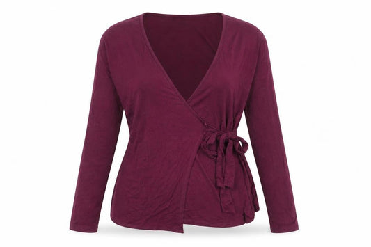 Boohoo Womens Purple V-Neck Viscose Wrap Jumper Size 12