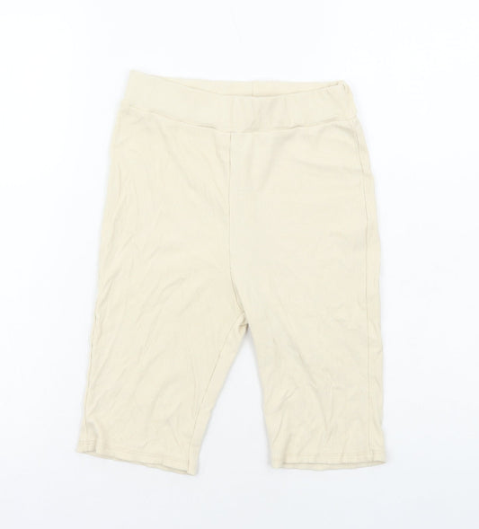Preworn Womens Beige Viscose Compression Shorts Size S Regular Pull On
