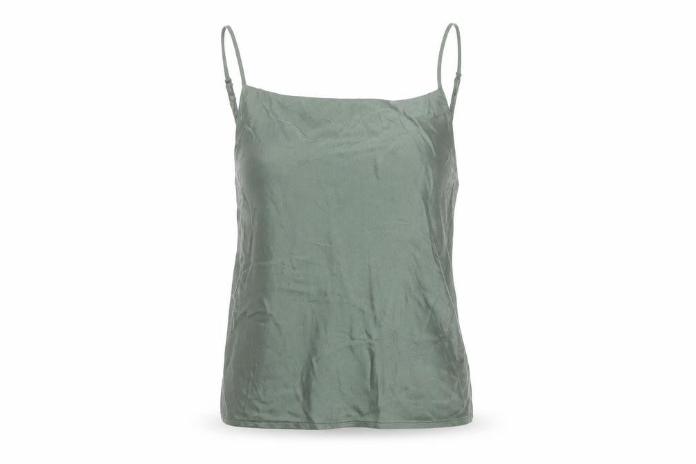 Zara Womens Green Viscose Camisole Tank Size S Square Neck