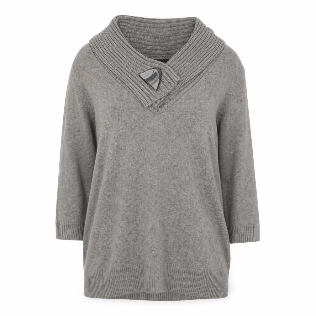 Alex & CO Womens Green V-Neck Cotton Pullover Jumper Size 10
