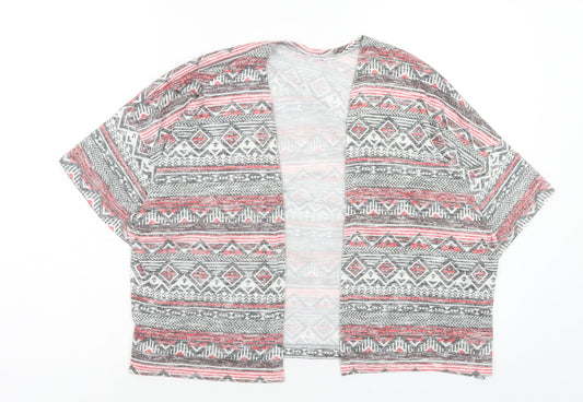 New Look Girls Multicoloured V-Neck Geometric Polyester Shrug Jumper Size S Pullover
