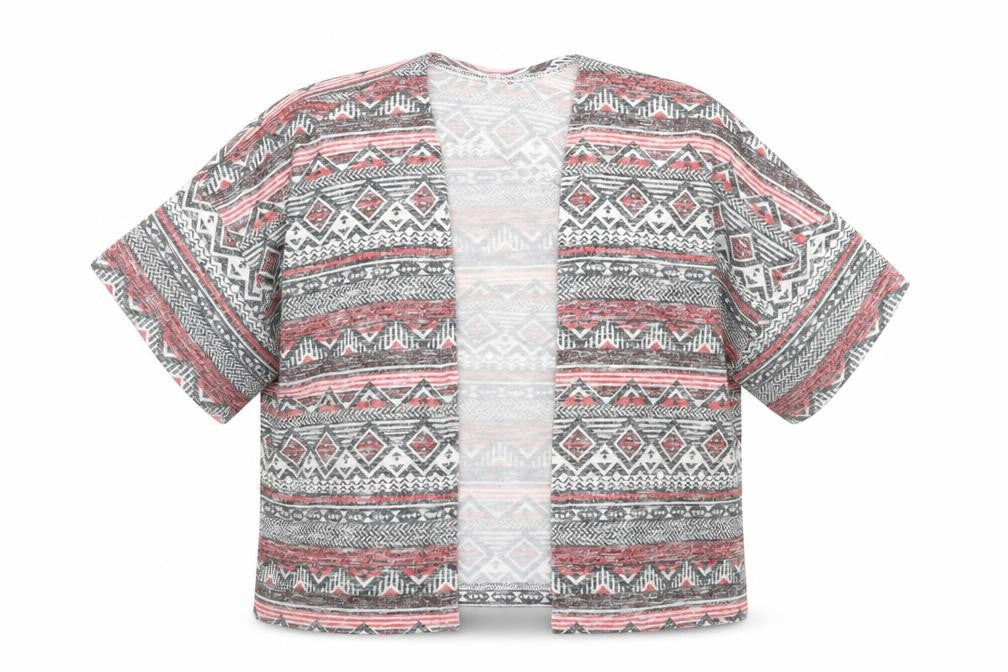 New Look Girls Multicoloured V-Neck Geometric Polyester Shrug Jumper Size S Pullover