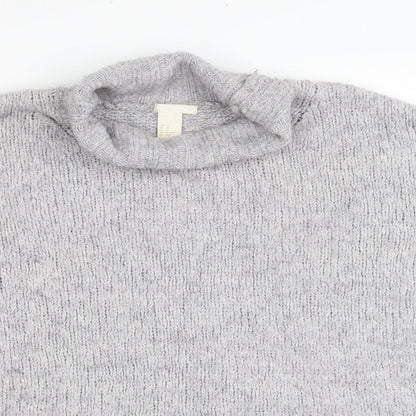 H&M Womens Grey Roll Neck Acrylic Pullover Jumper Size XS