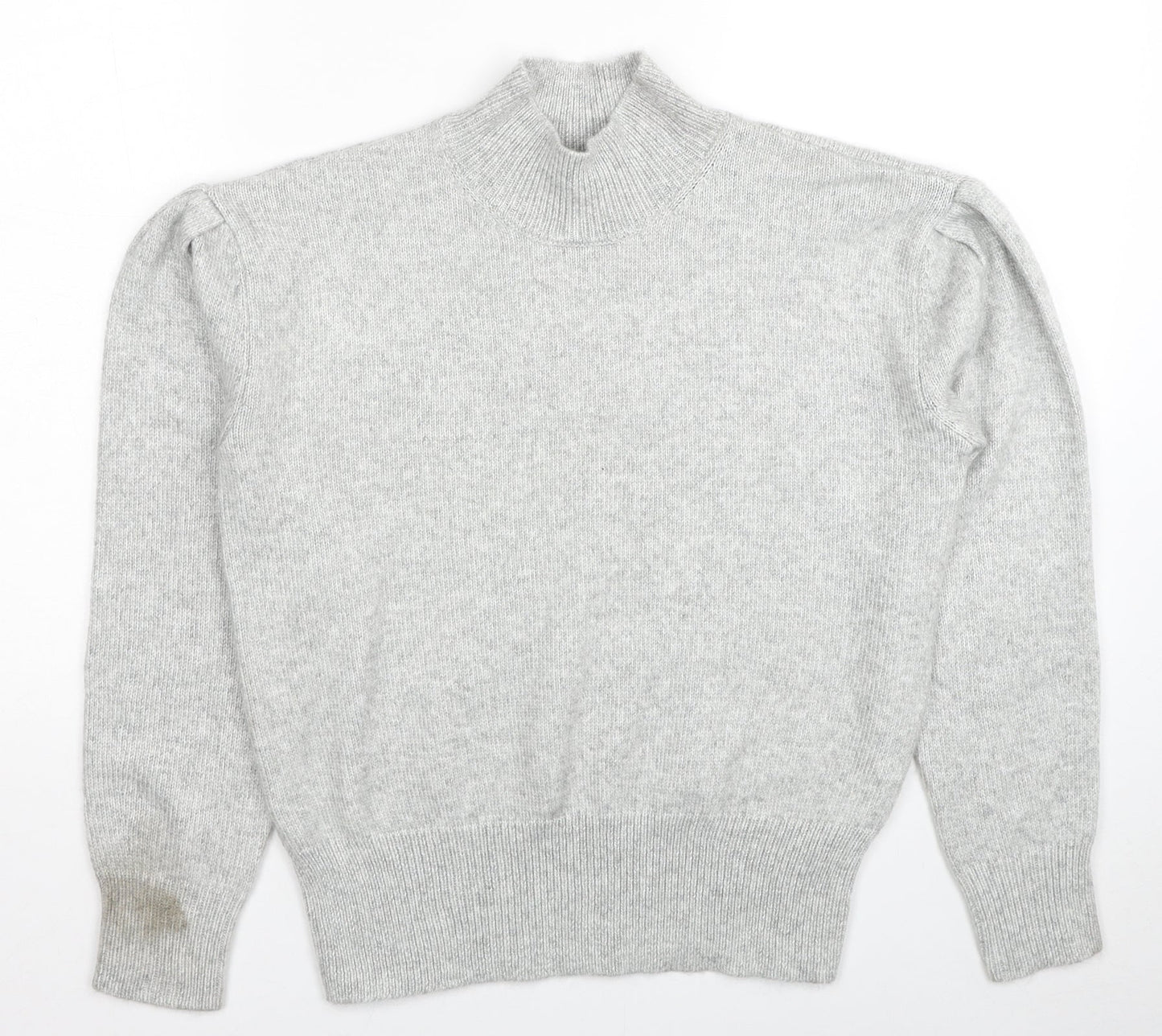 Marks and Spencer Womens Grey High Neck Acrylic Pullover Jumper Size S