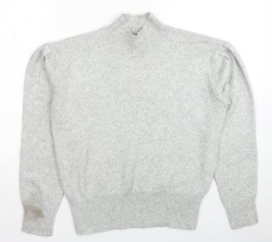 Marks and Spencer Womens Grey High Neck Acrylic Pullover Jumper Size S