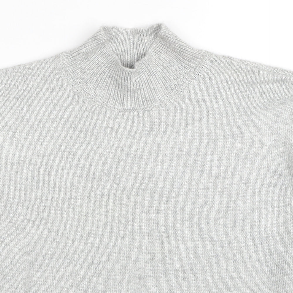 Marks and Spencer Womens Grey High Neck Acrylic Pullover Jumper Size S