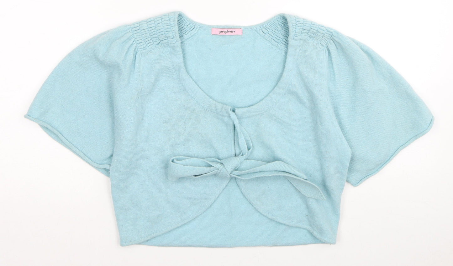 Paraphrase Womens Blue Round Neck Wool Shrug Jumper Size S