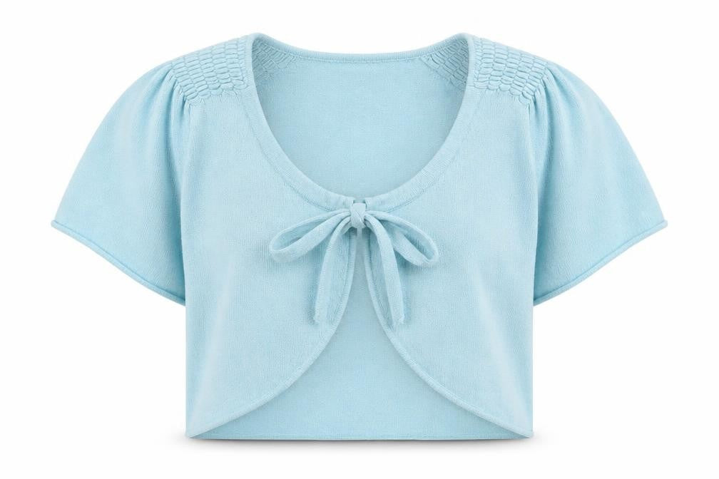 Paraphrase Womens Blue Round Neck Wool Shrug Jumper Size S