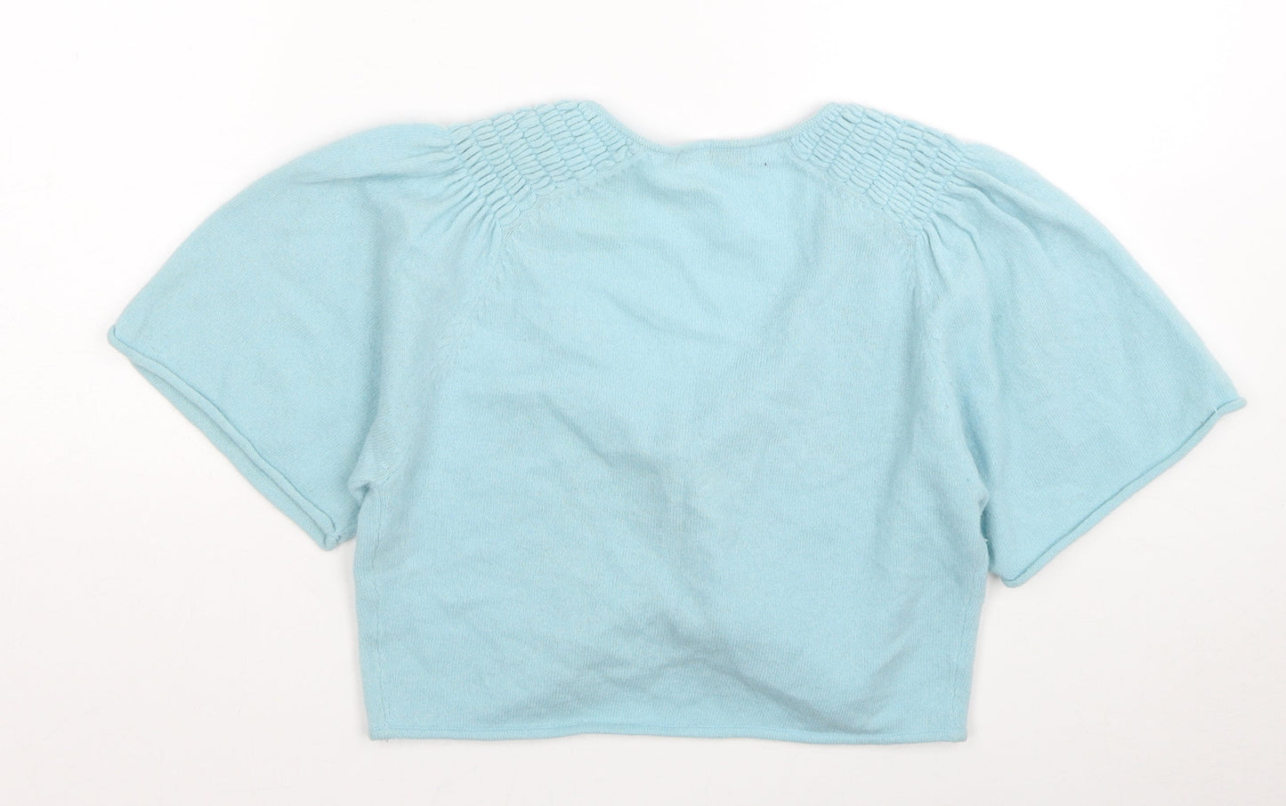 Paraphrase Womens Blue Round Neck Wool Shrug Jumper Size S